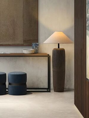 Lounge Standing Light Living Room Sofa Decoration Japanese Antique Pottery Floor Lamp(WH-VFL-20)