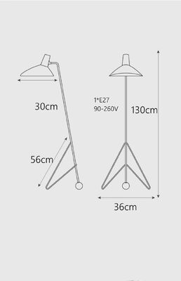 Living Room Standing Lamp Bedroom Bedside Denmark Tradition Tripod Floor (WH-VFL-41)