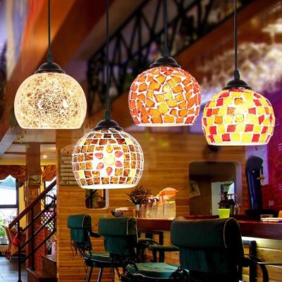 LED Colorful Glass Hanging Lamp Morocco Decor Turkish Mosaic Lamps (WH-DC-86)