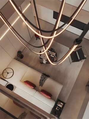 Dimmable LED Fexible Brown Black Leather Belt Chandelier (WH-NC-132)