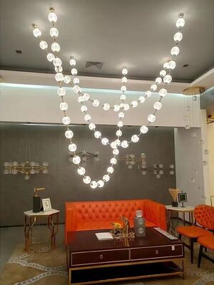 Pearl Drop Series Dimmable LED Hanging Lamps Staircase Very Long Luminaire (WH-NC-133)