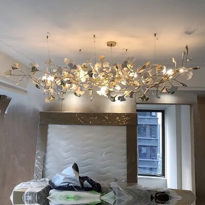 Luxury Ginkgo Led Chandeliers Living Dining Room Lighting staircase lamp (WH-NC-135)