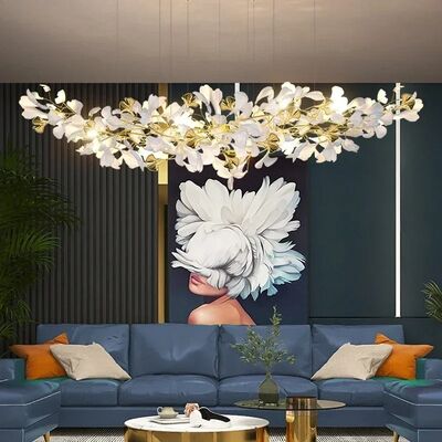 Luxury Ginkgo Led Chandeliers Living Dining Room Lighting staircase lamp (WH-NC-135)