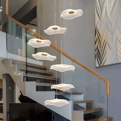 Lotus Chandeliers Staircase Lighting High-rise House Stair Chandelier Dining Room  (WH-NC-136)