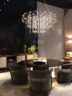 Post-Modern Classic Stainless Steel Chandeliers Unique Lights Lustre LED Dimmable Lamps (WH-NC-144)