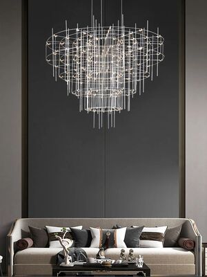 Post-Modern Classic Stainless Steel Chandeliers Unique Lights Lustre LED Dimmable Lamps (WH-NC-144)