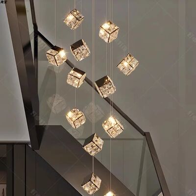 Modern home decoration crystal chandelier Staircase LED Hanging Lamp  (WH-NC-147)