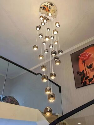 Nordic Minimalist Staircase Lighting Suspended Ceiling Lamp Circular Staircase Chandelier(WH-NC-155)