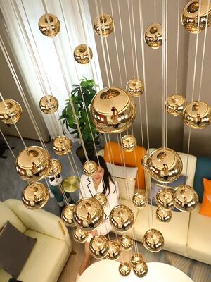 Nordic Minimalist Staircase Lighting Suspended Ceiling Lamp Circular Staircase Chandelier(WH-NC-155)