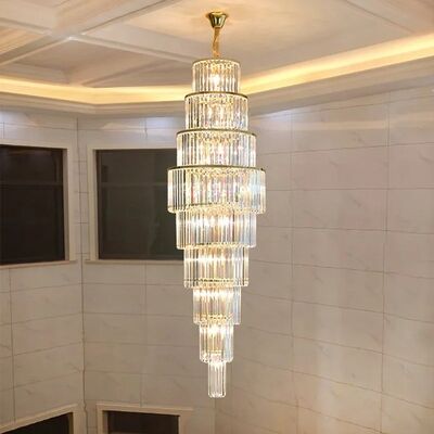 Creative Led Luxury Crystal Staircase Spiral Long Pendant Lamp Classic Cristal Lamp(WH-NC-157)
