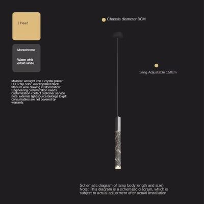 Crystal LED Pendant Lights Duplex Stair Hanging Lamp (WH-NC-169)