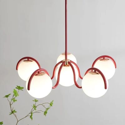 Minimalist Bedroom Study Dining room Light Nordic Magic Bean Glass Pendant Light Reedway Curve Linear Chandelier(WH-MI-472)
