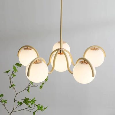 Minimalist Bedroom Study Dining room Light Nordic Magic Bean Glass Pendant Light Reedway Curve Linear Chandelier(WH-MI-472)