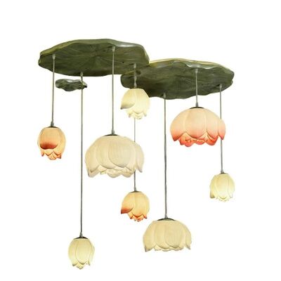 Modern New Chinese Style Chandelier Pastoral Dining Room Living Room Simple Classical Decorative Creative Lotus Lamps (WH-MI-478)