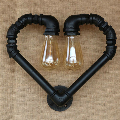 Creative vintage pipe wall light loft edison industry E27 light bar Heart wall lamp (WH-VR-34）