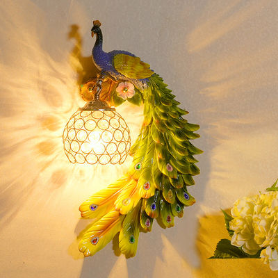 Crystal Wall Lamp Bohemia Peacock Retro Wall Light Bedside Lamp (WH-VR-61)