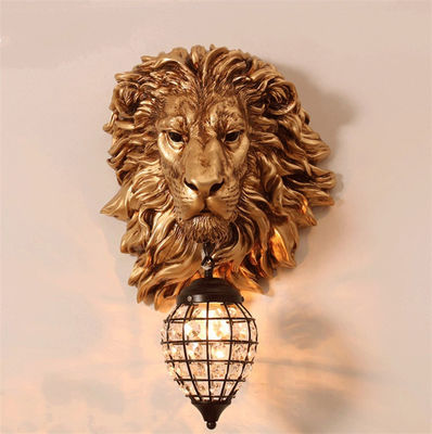 European Retro Gold Lion Wall Lamp Vintage Crystal Wall Sconce Light（WH-VR-65）