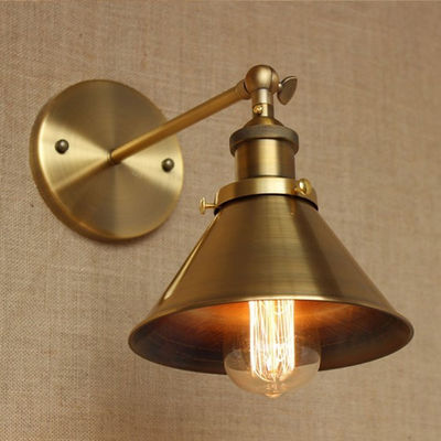 Wrount Iron Brass Vintage Wall Lamp Light For Cafe Room Edison brass wall lamp （WH-VR-105）