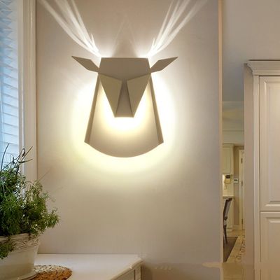 Modern Simple Deer Head Wall Lamp Bedroom Bedside Lamp Corridor aisle ntler wall light（WH-OR-24）