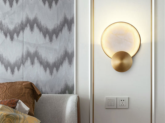 Modern Round Marble LED Wall Lights Living Room Bedside Lighting Fixtures (WH-OR-58)