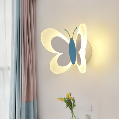 Cartoon Cute Blue Pink Butterfly Wall Lamp Creative Wall Mount LED Light（WH-OR-139)