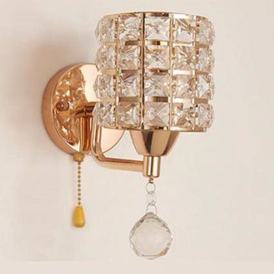 Pull Chain Switch Crystal Wall Lamp Modern Stainless Steel Crystal wall sconce （WH-OR-155）