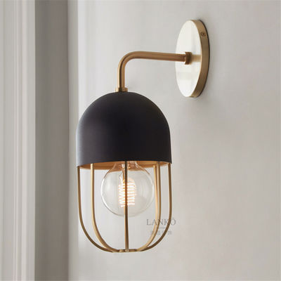 Post Modern Iron Lantern Black Gold Wall Lamps Haley Wall Sconce(WH-OR-192)