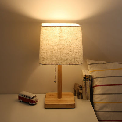 Modern Wood Linen Bedside Minimalist Table Lamp wooden standing lamp(WH-MTB-27)