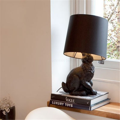 Nordic LED Table Lamp American Dutch Animal Table Lights Bedroom Bedside Lamp Resin Rabbit Table Lamp(WH-MTB-39)