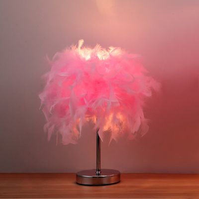 E27 Bedside Table LED Lamp Feather Romantic Feather table lamp(WH-MTB-56)