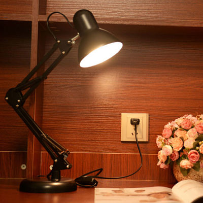 Long Swing Arm adjustable classic desk Lamps E27 LED with switch arm desk lamp(WH-MTB-73)