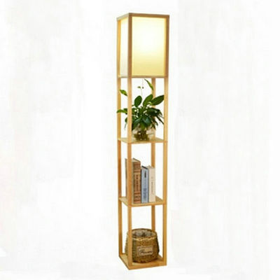 Modern LED Decorative Wooden Loft Floor Lamp Black White shelf floor lamp(WH-MFL-113)