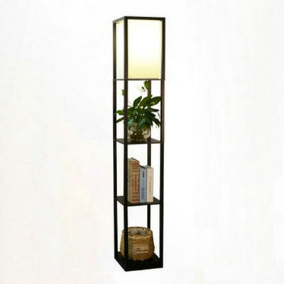 Modern LED Decorative Wooden Loft Floor Lamp Black White shelf floor lamp(WH-MFL-113)