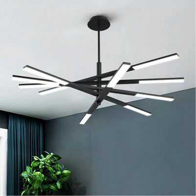 Modern Luster Multiple Long Rod 4/6/8 Head Metal LED scandinavian Stacked LED Chandelier(WH-MI-87)