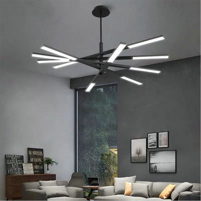 Modern Luster Multiple Long Rod 4/6/8 Head Metal LED scandinavian Stacked LED Chandelier(WH-MI-87)