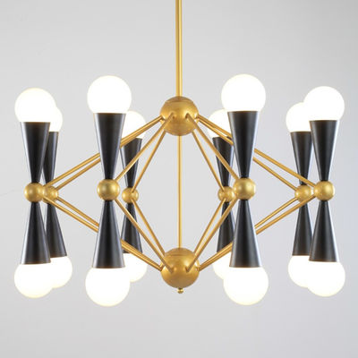 Creative Bean Shape Dual Heads Erected Pipe Caracas 16-Light black chandelier(WH-MI-94)