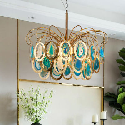 Modern Luxury colorful Nordic LED Light Ceiling Slice Agate Chandelier（WH-MI-181)