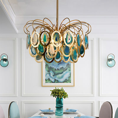 Modern Luxury colorful Nordic LED Light Ceiling Slice Agate Chandelier（WH-MI-181)
