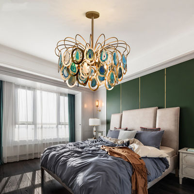 Modern Luxury colorful Nordic LED Light Ceiling Slice Agate Chandelier（WH-MI-181)