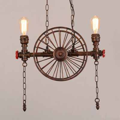 Retro Water Pipe Wheel chandelier Industrial Restaurant Bar light American Iron vintage chandelier(WH-VP-77)