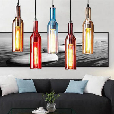 American color wine bottle Pendant Lights art creative restaurant cafe Pendant Lights industrial lighting(WH-VP-93)