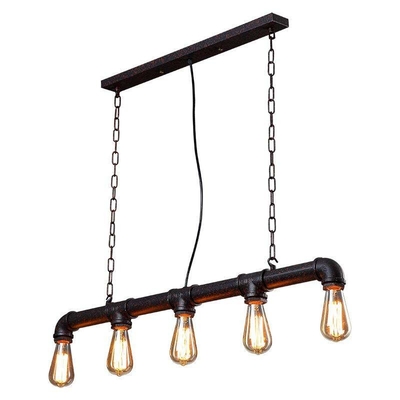 Loft water pipe pendant lamp Industrial Retro Iron Bar Kitchen Dining room Black pendant lights(WH-VP-123)