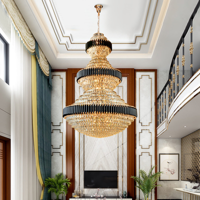 Top Luxury Crystal Staircase Chandelier Lighting Villa Lobby Hotel Project Large Chandelier(WH-NC-56)