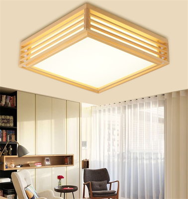 Natural wood living room lamp Japanese style led home ceiling light(WH-WA-35)