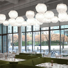 Postmodern Design Glass Cloud Flower Led Pendant Lights For Kitchen Dining Room Bedside Suspension lamp(WH-GP-100)