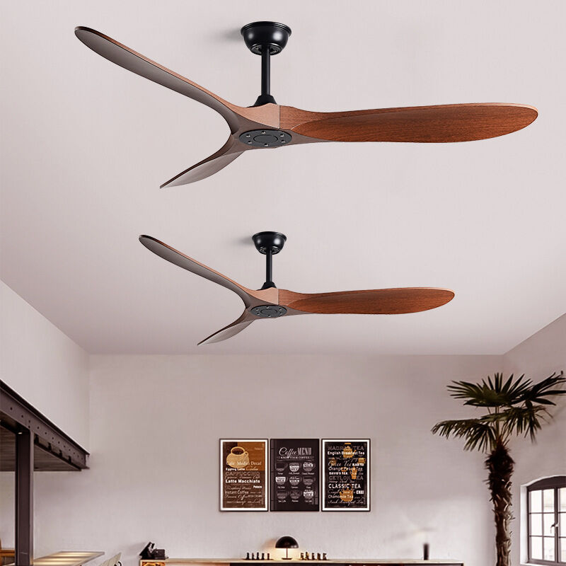 42 52 60 Inch Ceiling Fan Industrial ABS Ventilator Blower Retro Large wood Fans with lamp (WH-VLL-27)