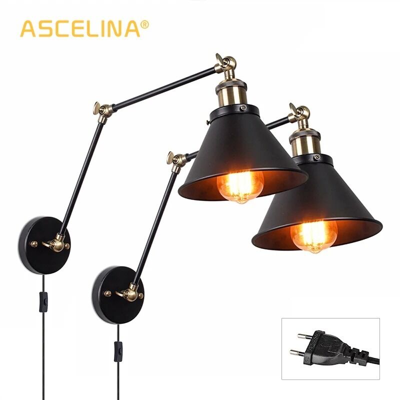 American country Retro Industrial Adjustable led Foldable metal wall lights (WH-VR-116)