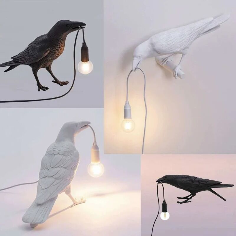 Bedroom Bedside  Resin Animal Lively Home Decor Lighting  Lucky Bird Wall Lamp (WH-VR-139)