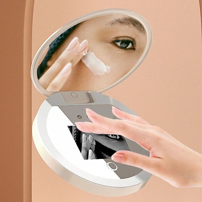 Sunscreen Testing Camera  2X Magnification Travel Makeup UV Mirror with Light(WH-MR-89)