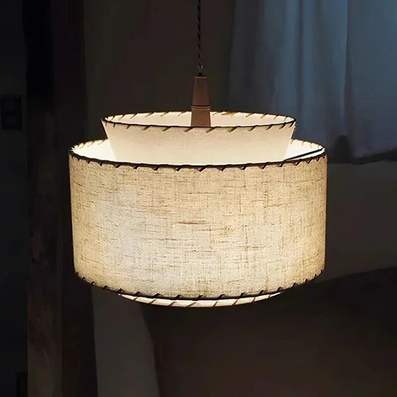 Retro Decoration Pendant Lights Japanese Wabi Sabi Fabric Round Chandelier (WH-VP-332)